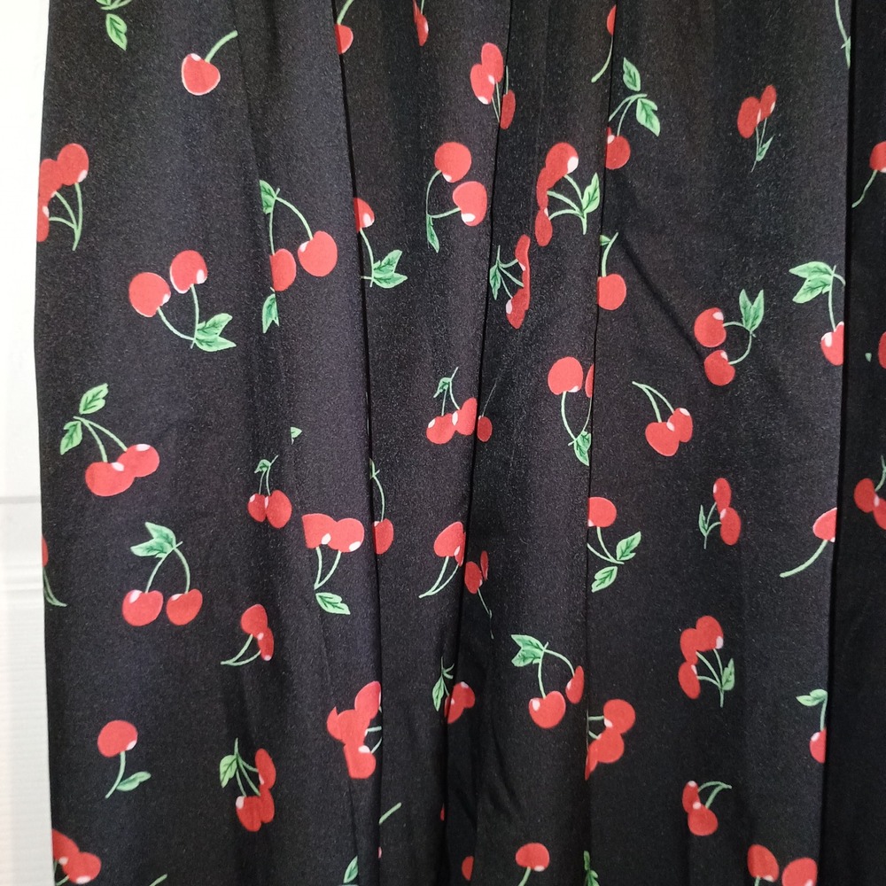 Cherry Print Dress Tie Strap Fit & Flare Mini Sundress‎ Summer Sweetheart - Picture 10 of 12